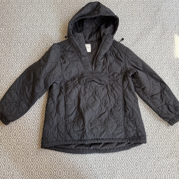 Madewell Quilted Packable Popover Puffer Jacket - Black, size Large - Picture 2 of 7